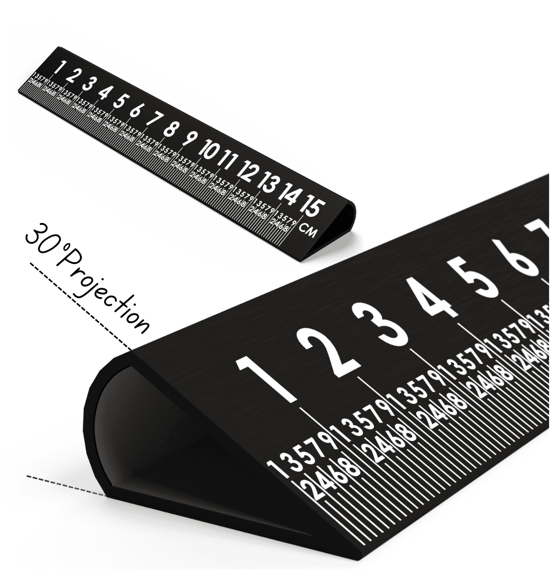 Six inch black Slope Sight ruler product render