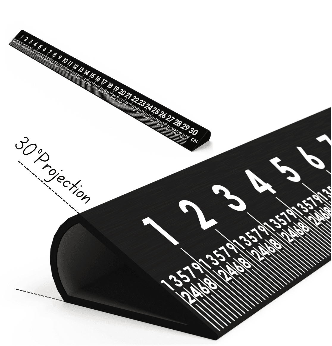 Twelve inch black Slope Sight ruler product render